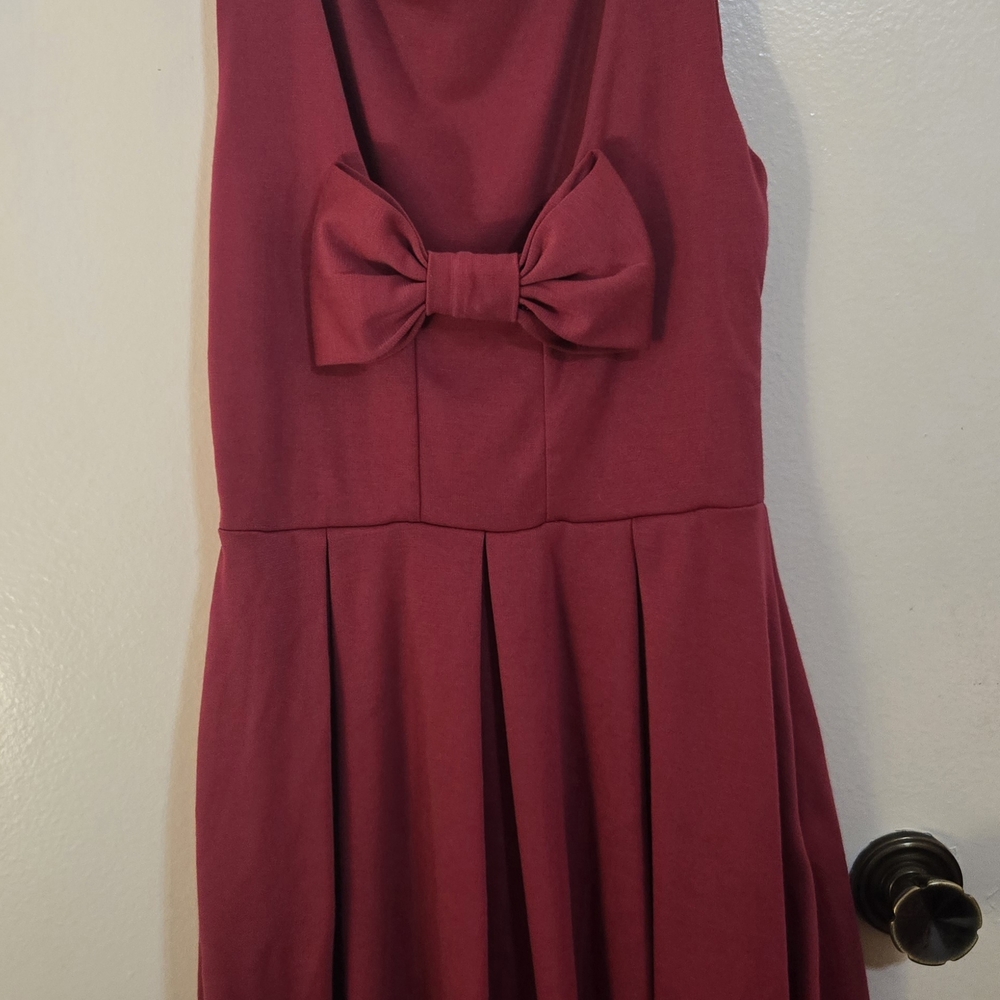 Chic Sleeveless Burgundy Mini Dress - Picture 3 of 4